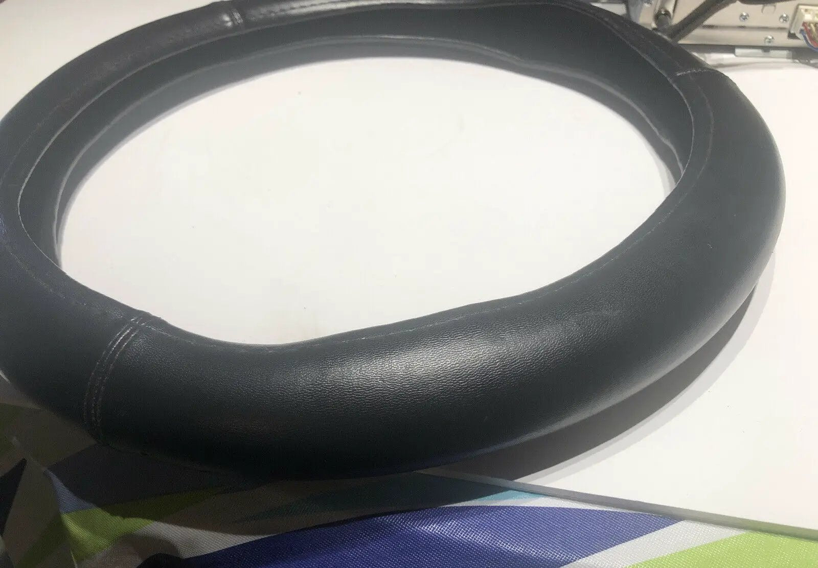 Black leather Car Steering Wheel Cover PU Universal Fit 38cm / 15 inches by COPAP