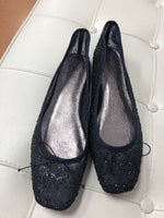Adrianna Papell Blue Sequin Ballet Flats Womens Size 9.5