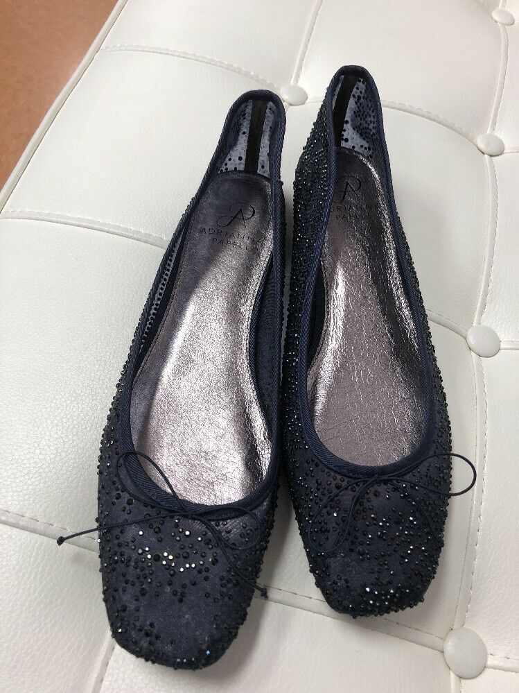 Adrianna Papell Blue Sequin Ballet Flats Womens Size 9.5