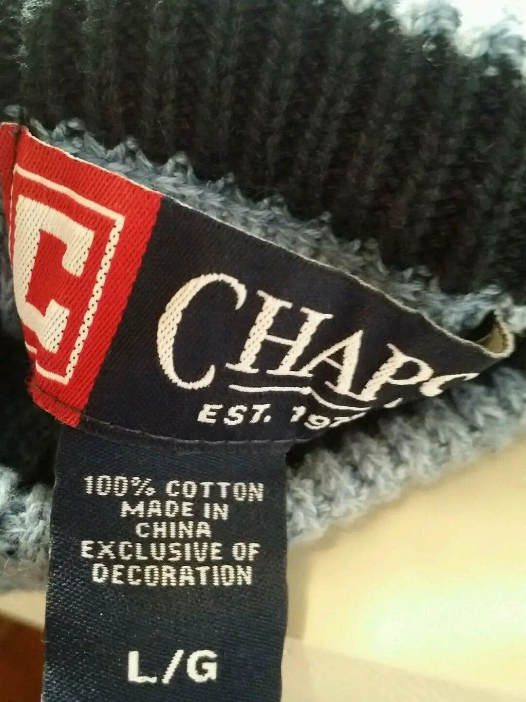 CHAPS %100 COTTON Sky blue sweater size large. by Chaps