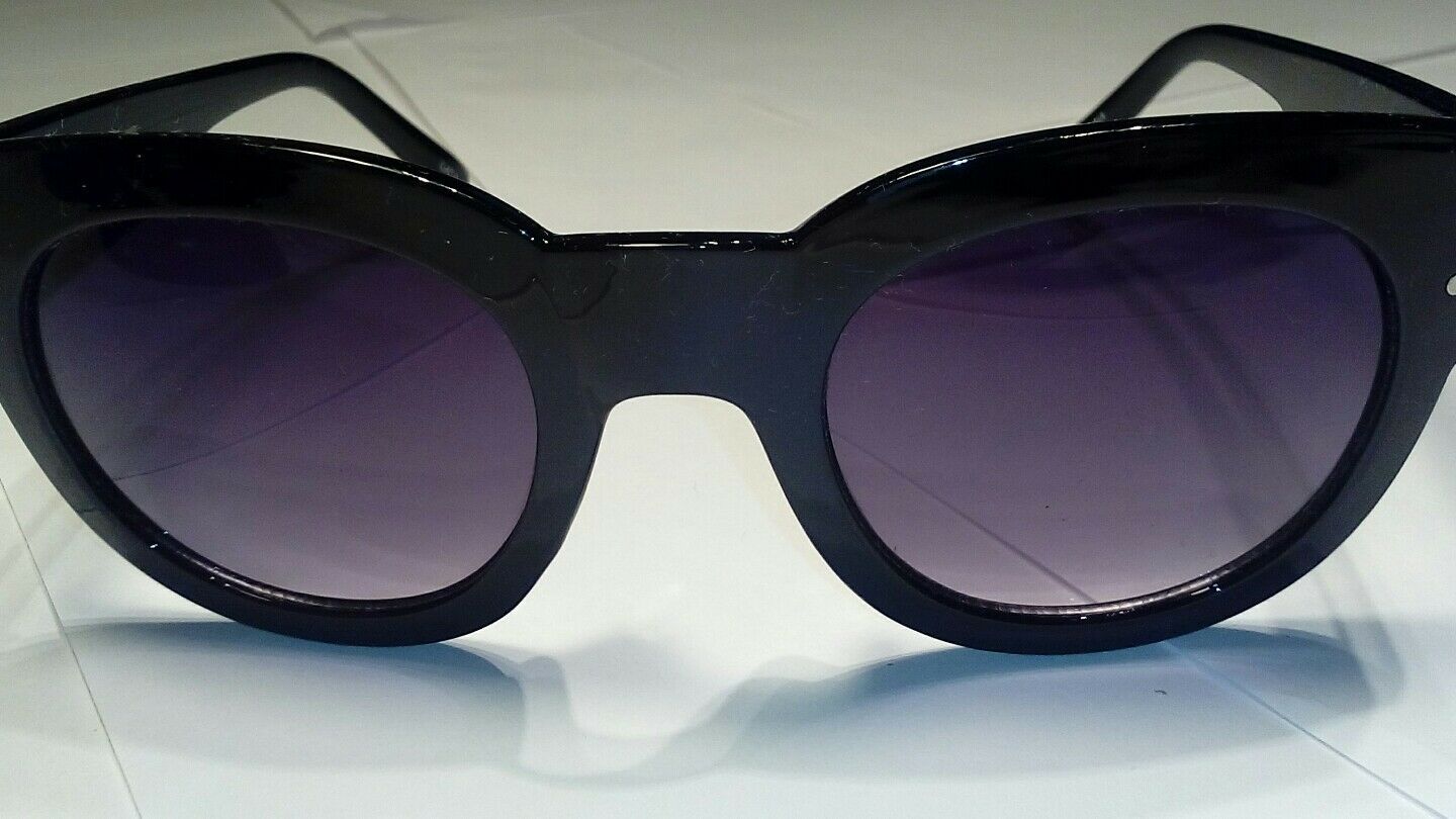 superstar Large Oversized Cat Eye Thick Frame Gradient Black Anoushka Sunglasses