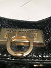 GUC Ann Taylor Cross Body Black Patent Leather Purse Bag with Gold Chain Strap