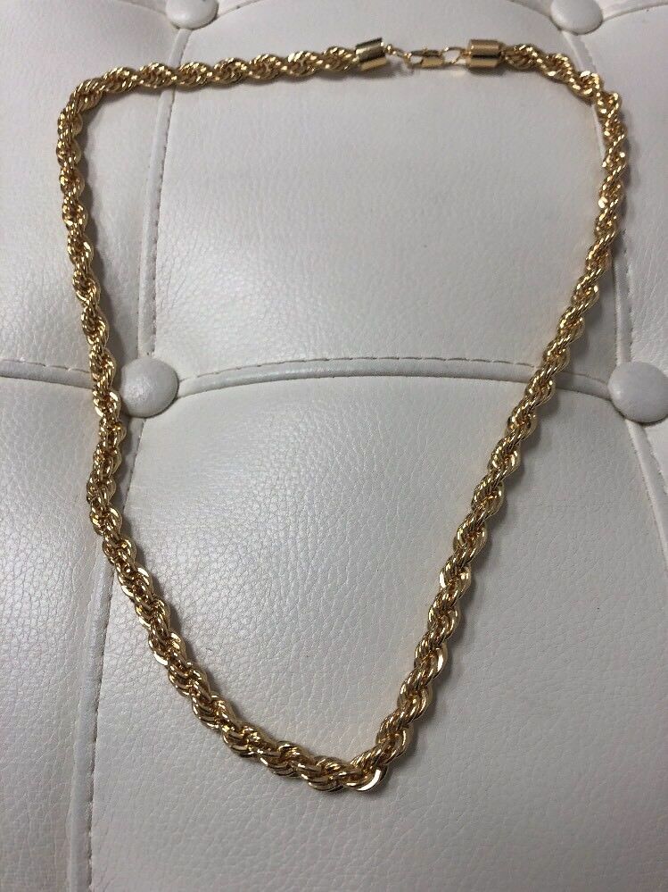 Gold Bling Costume Jewlrey Necklace 13 Inches Long