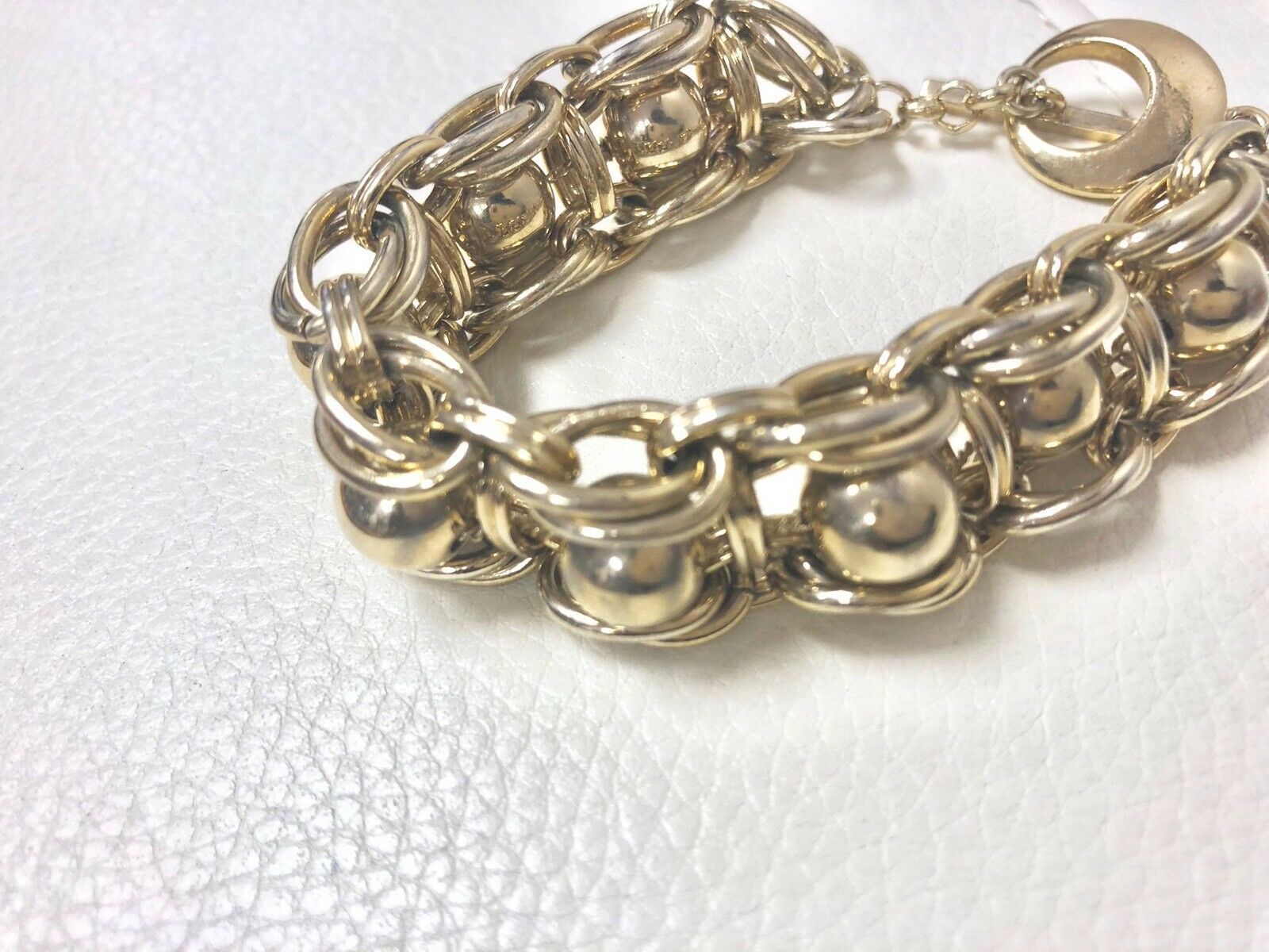 Gold Chunky Costume Toggle Bracelet