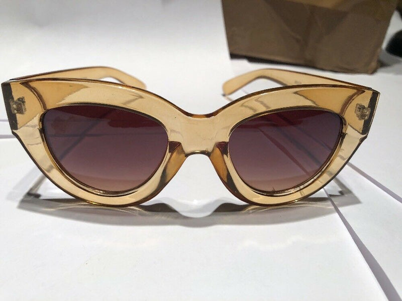 Retro Cat Eye Transparent Peach Sunglasses