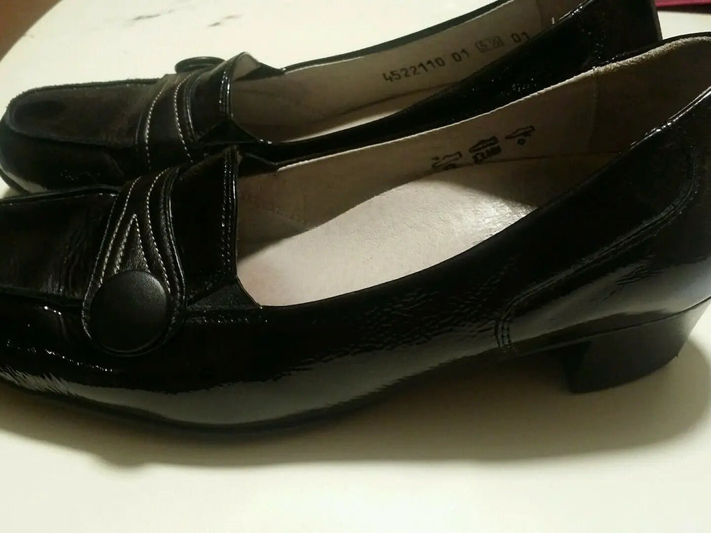 Waldlaufer black patent leather loafer shoes size 5.5 by waldlaufer