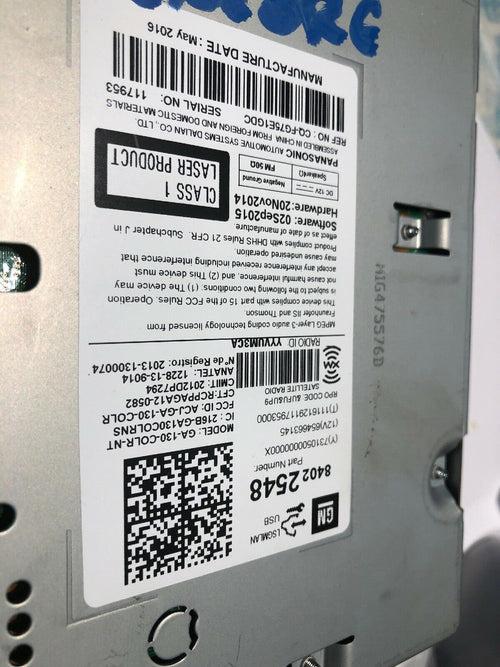 2015 2016 CRUZE ENCORE VERANO OEM FACTORY RADIO SINGLE CD MP3 RECEIVER UNIT #988