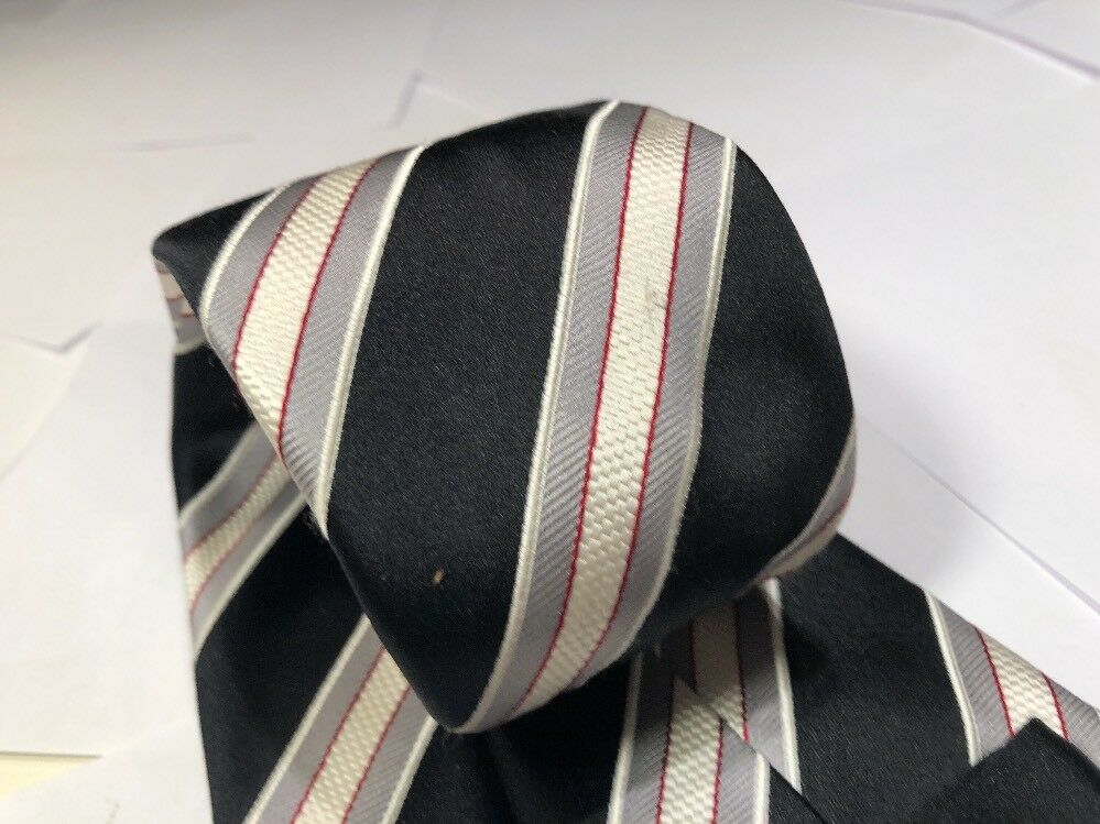 Donald J. Trump Tie 100% Silk Black & White Striped