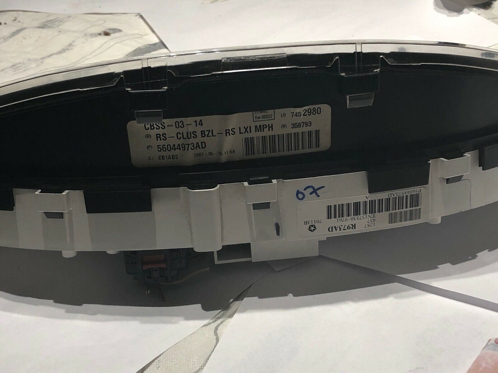 2007 Dodge  Chrysler  Speedometer  Cluster