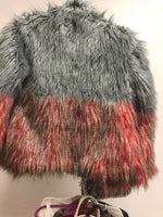 Isabel Lu Removable Faux Fur  Gray  And Red Women's XS