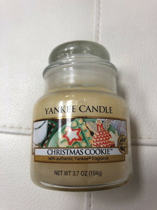 YANKEE CANDLE CHRISTMAS COOKIE 3.7 OZ JAR CANDLE - BLACK BAND JAR - BRAND NEW