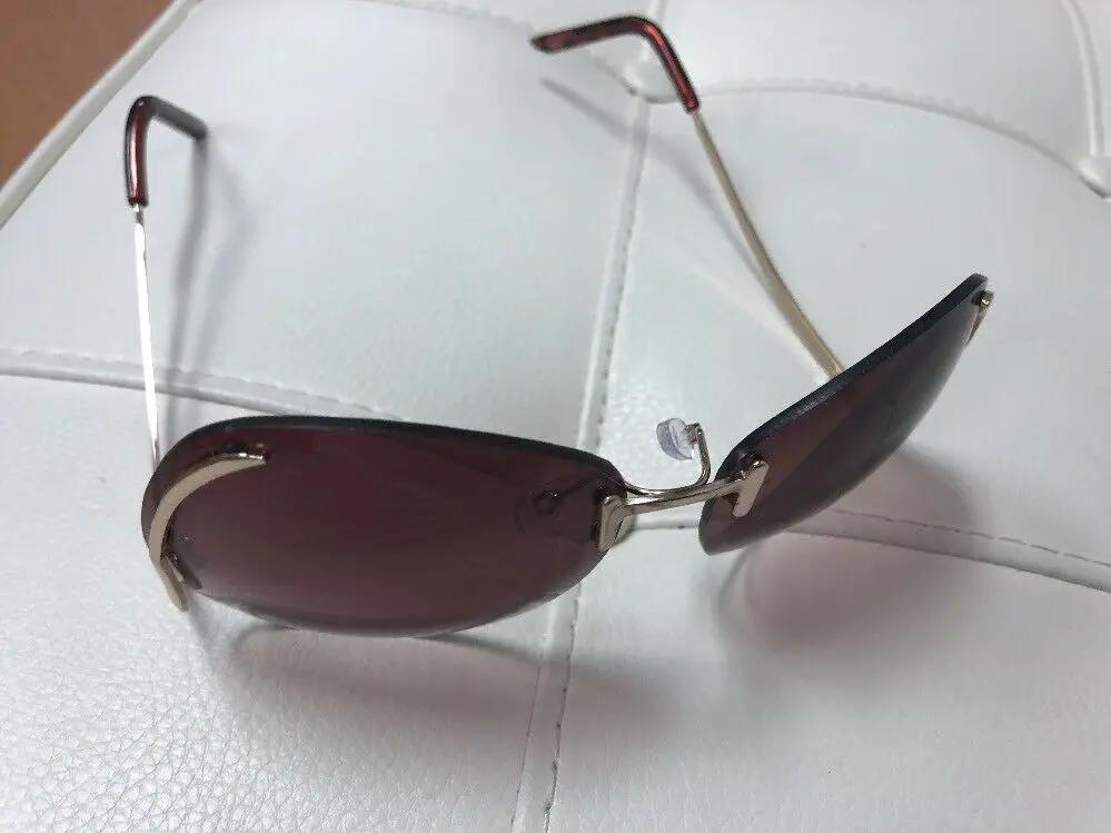 70's Vintage Oversized Rimless Large Round Clear Lenses Women Big XXL Sunglasses by Fashion Deal