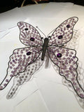 Purple Large Beaded Landed Butterfly