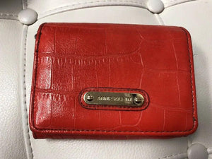 Anne Klien Orange Croco Print Billfod Wallet