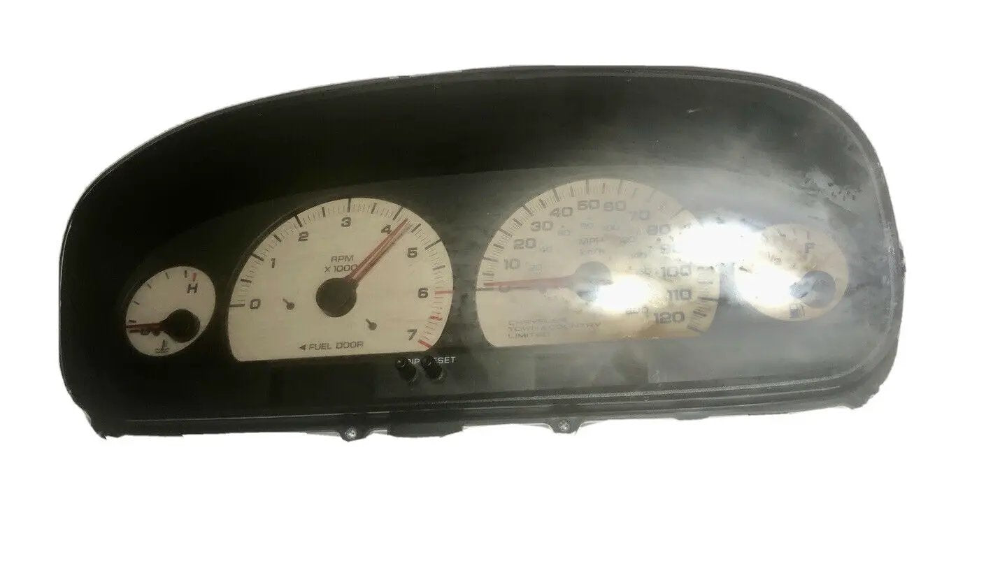 Speedometer Cluster With White Faced Gauges Fits 1998-1999-2000 TOWN & COUNTRY by Chrysler