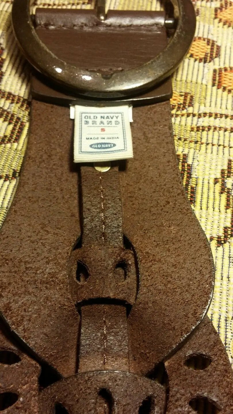 Genuine leather womans belt Old Navy small 37 inches long and 2 inches wide by Old Navy
