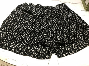 Youth Black And White Tribal Print Drawstring Shorts Xl