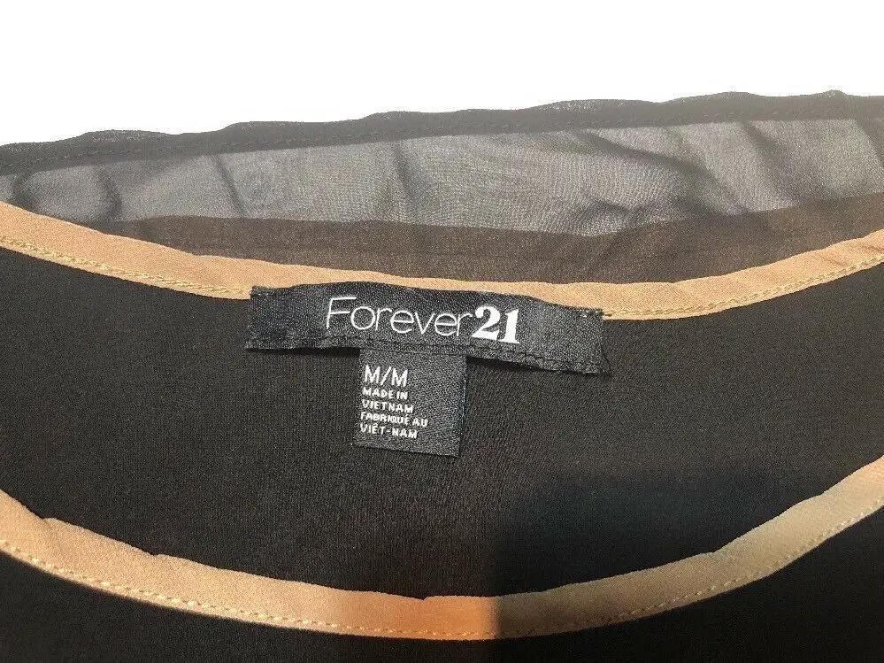 Forever 21 Youth Blouse Black Snd Nude Size M by FOREVER 21