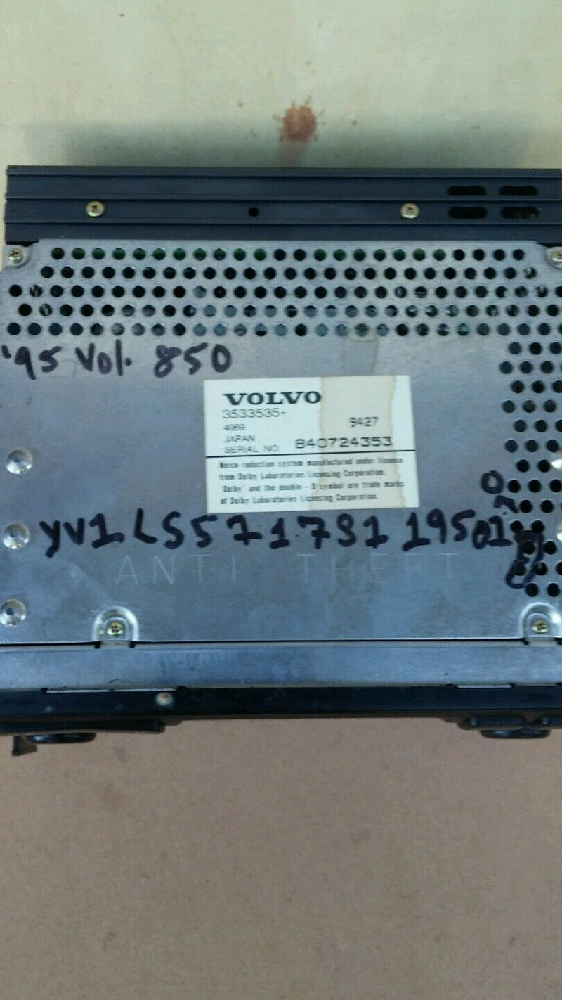 '95 VOLVO 850 CD CASSETTEE RADIO PLAYER OEM PREMIUM SOUND SYSTEM 3533535 SC-811