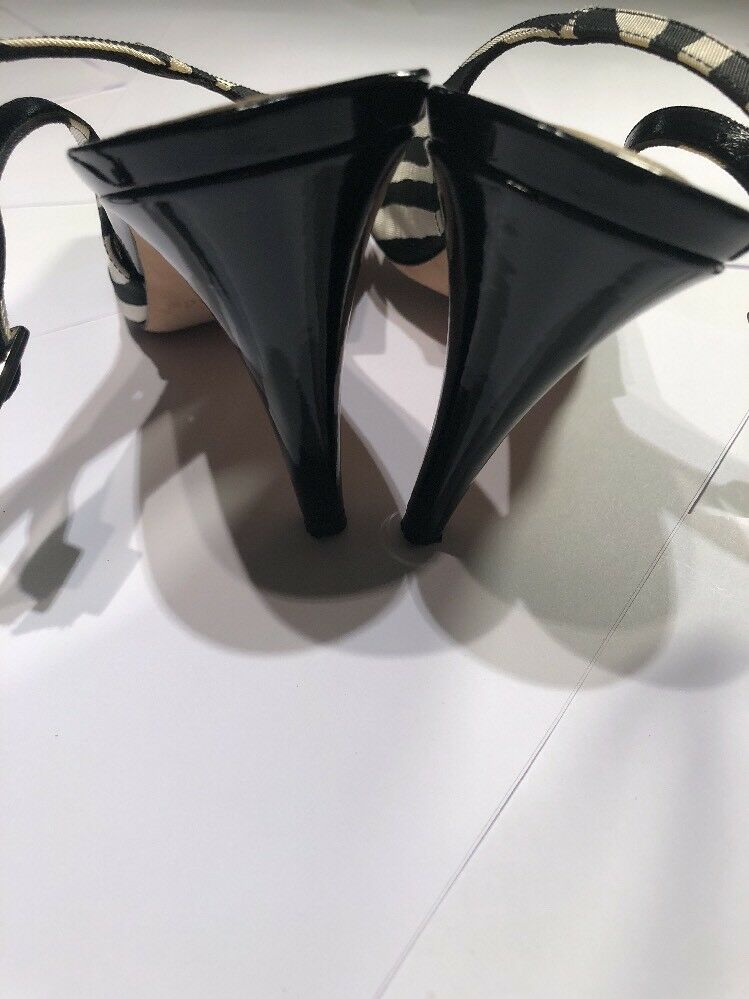 Kate Spade Zebra Print Black Bow Slingback Heels Size 10 M