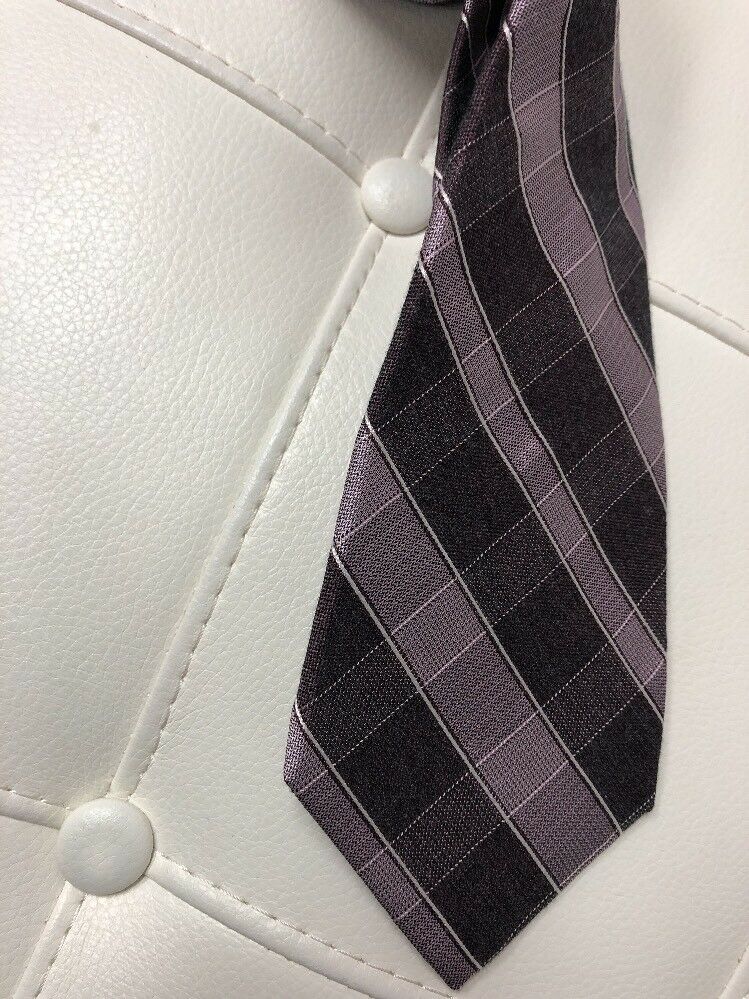 $185 MICHAEL KORS Mens BLUE PURPLE CHECK  NECKTIE CLASSIC SILK NECK TIE 58X3.25