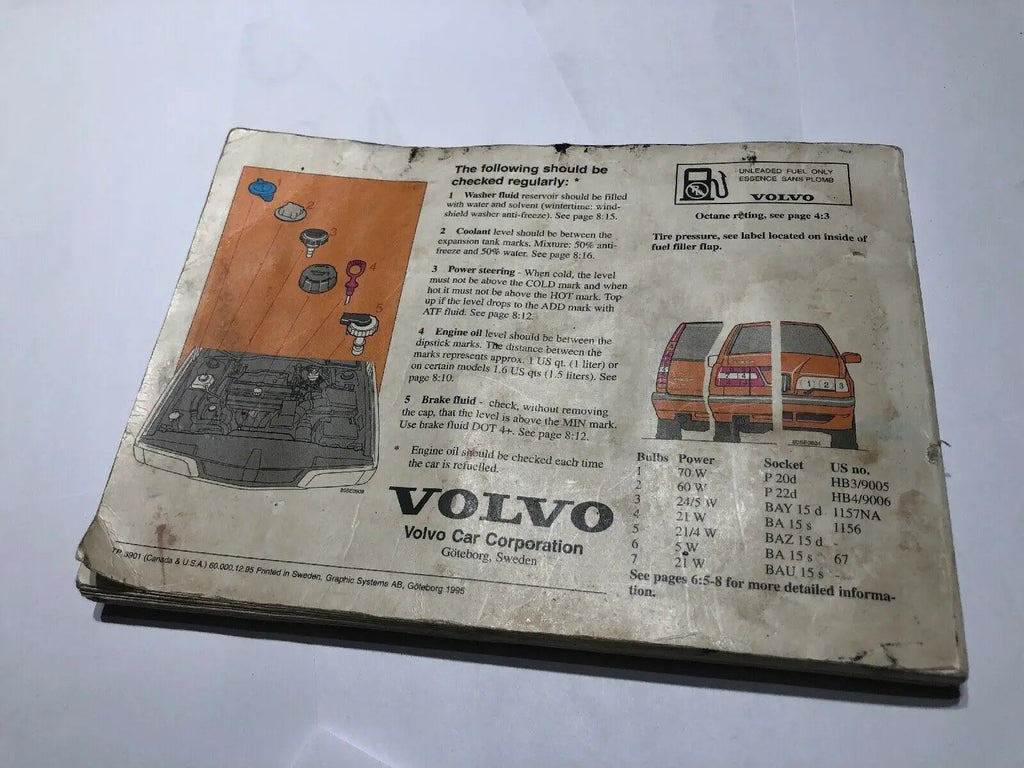 Brand New 1996 VOLVO 850 OWNERS MANUAL BOOK ( OEM ) New Old Stock by DALEY1DEALS,LLC.