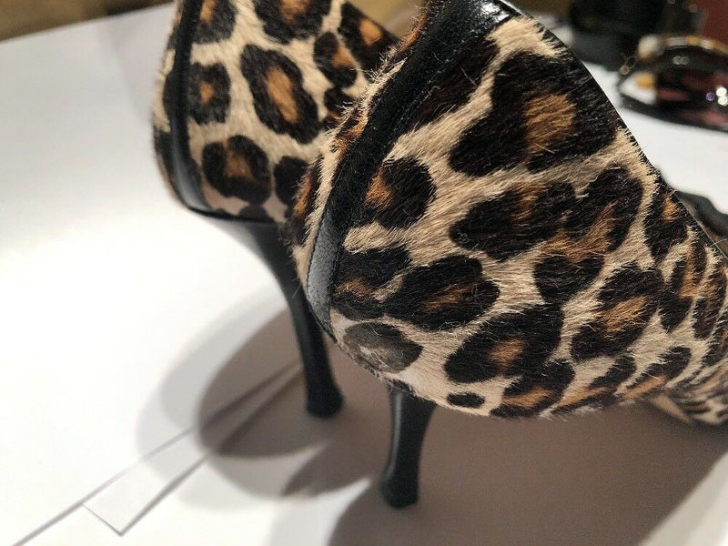 Manola Blahnik Size 41.1/2 Leapord Print  Peep Toe Shoes/10.5