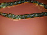 milos authentic genuine leather belt gold and silver Armour size small