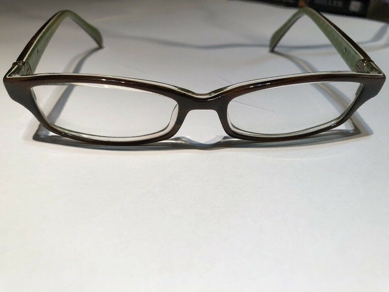 Kate Spade  Brown And Green Rectangular Eyeglass Frames 135mm