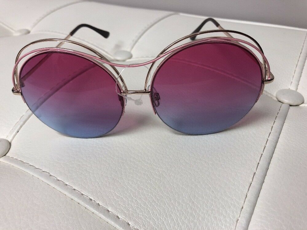 Round Oversized Gold Rim Sunglasses