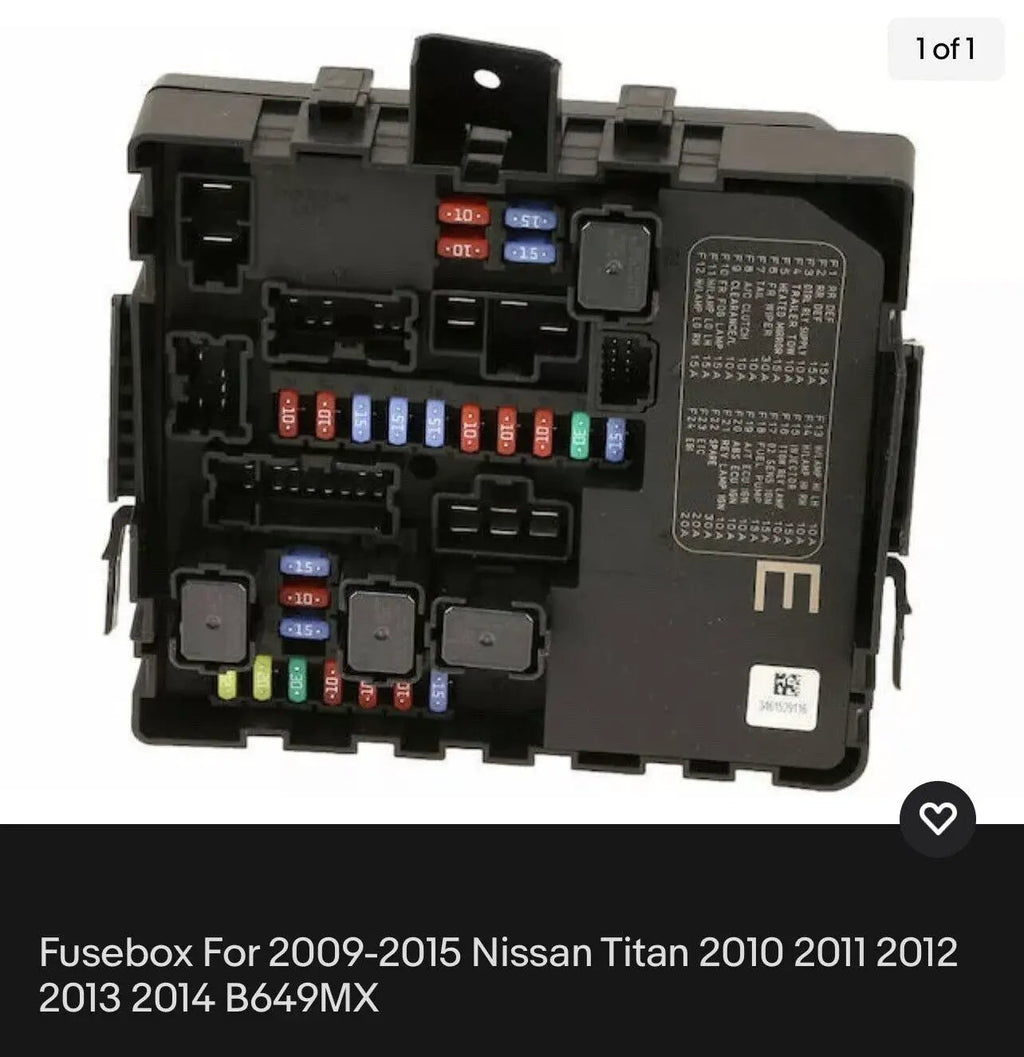 Fusebox For 2009-2015 Nissan Titan 2010 2011 2012 2013 2014 B649MX OEM by Genuine