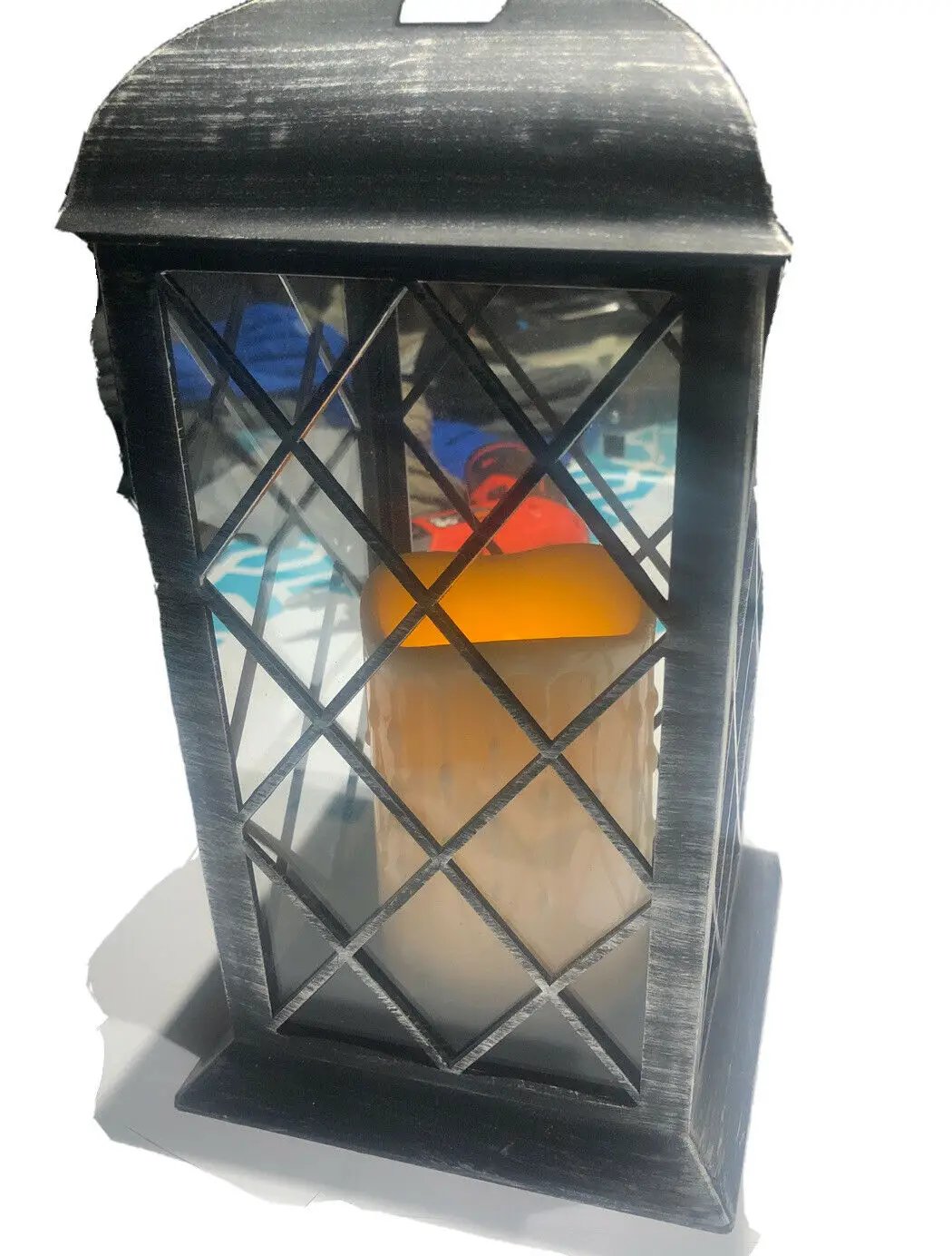 Sparklin' Lights Pre-Lit Black Tabletop Lantern. Modern Style Home Accent. by Unbranded