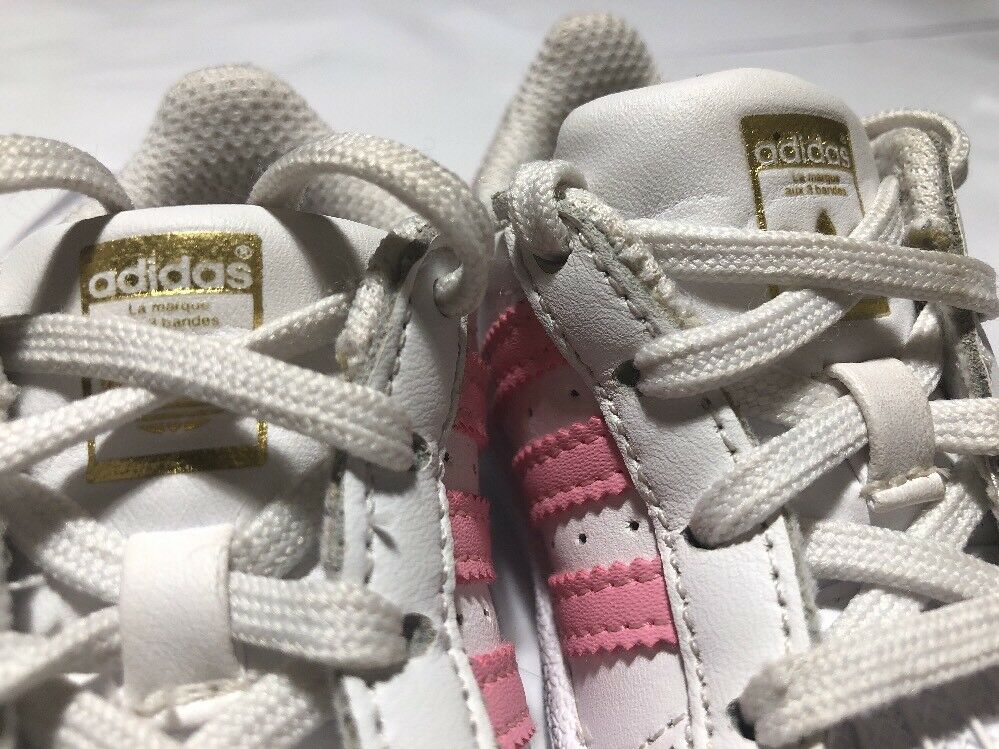 Toddler Pink And White Superstar Adidas Size 3