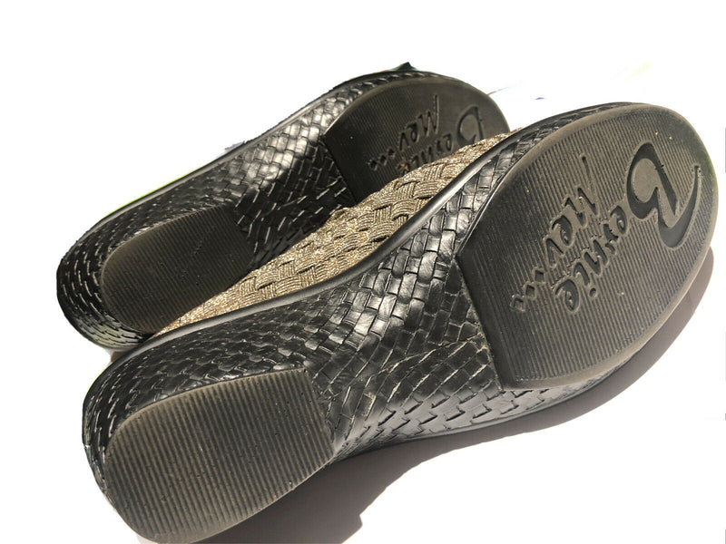 Bernie Mev US Size Woven Bronze/Gold Mary Jane Peep Toe WOMEN EUR37