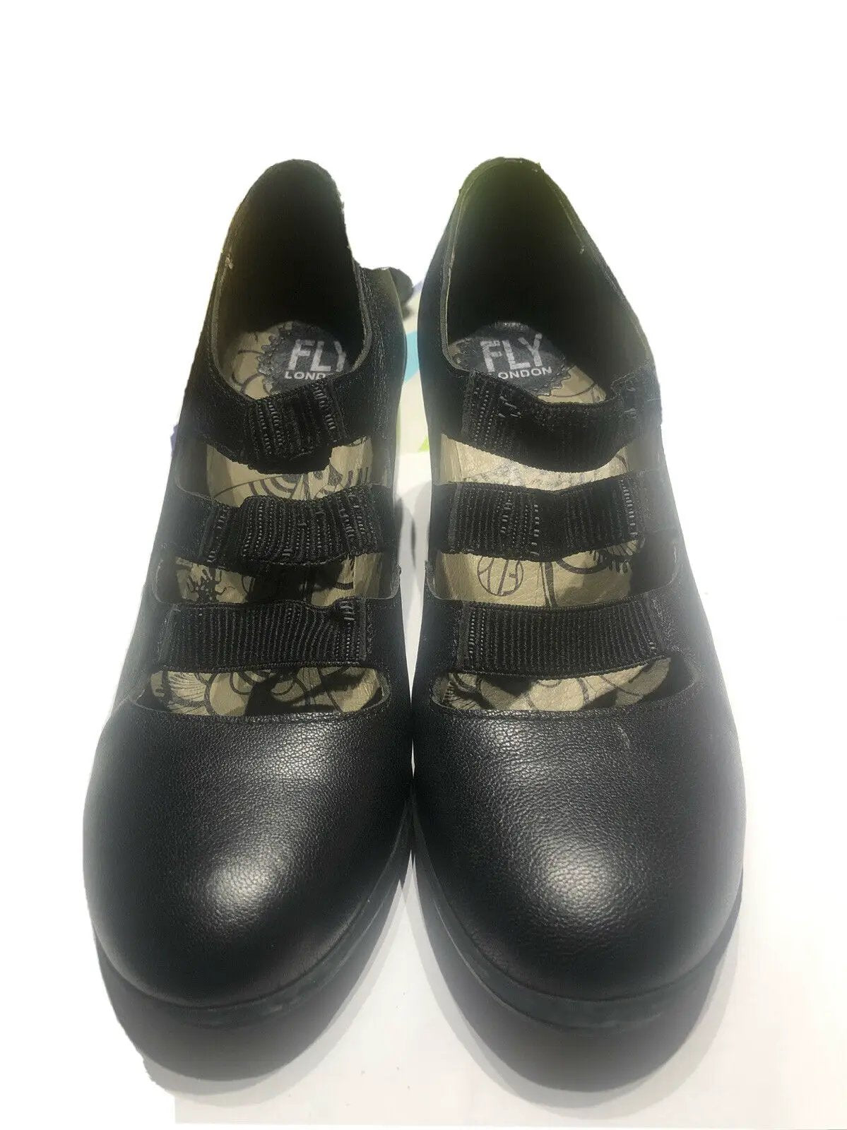 Fly London Women Shoe Yan Size 6M EUR 37 Black Wedge Heel Mary Jane Pre Owned yq by FLY London