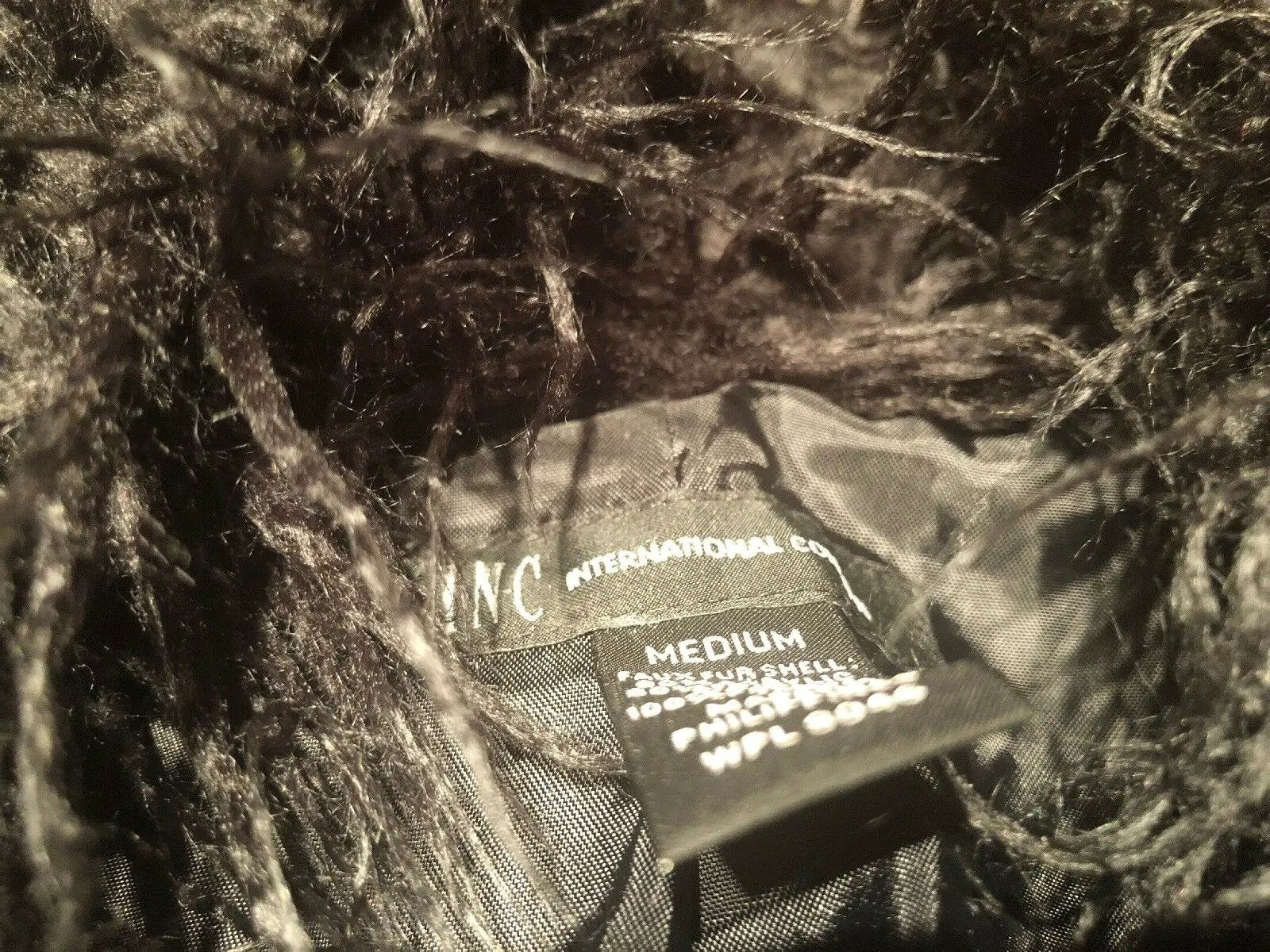 INC International Concepts Black Faux Fur Vest Sz Medium by International Concepts