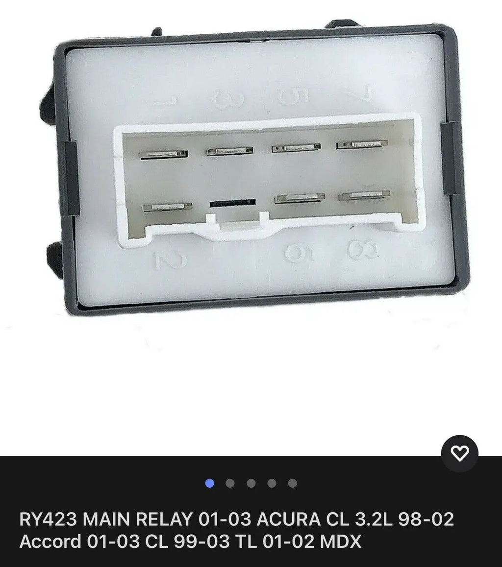 RY423 MAIN RELAY 01-03 ACURA CL 3.2L 98-02 Accord 01-03 CL 99-03 TL 01-02 MDX by Well Auto