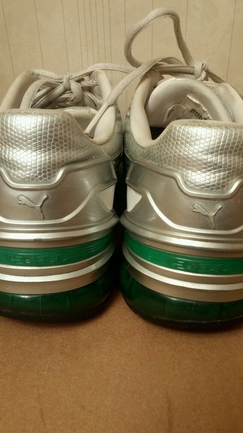 MENS US 12 & UK 11 PUMA COOL ATHELETIC SHOES WHITE  UPPER LEATHET