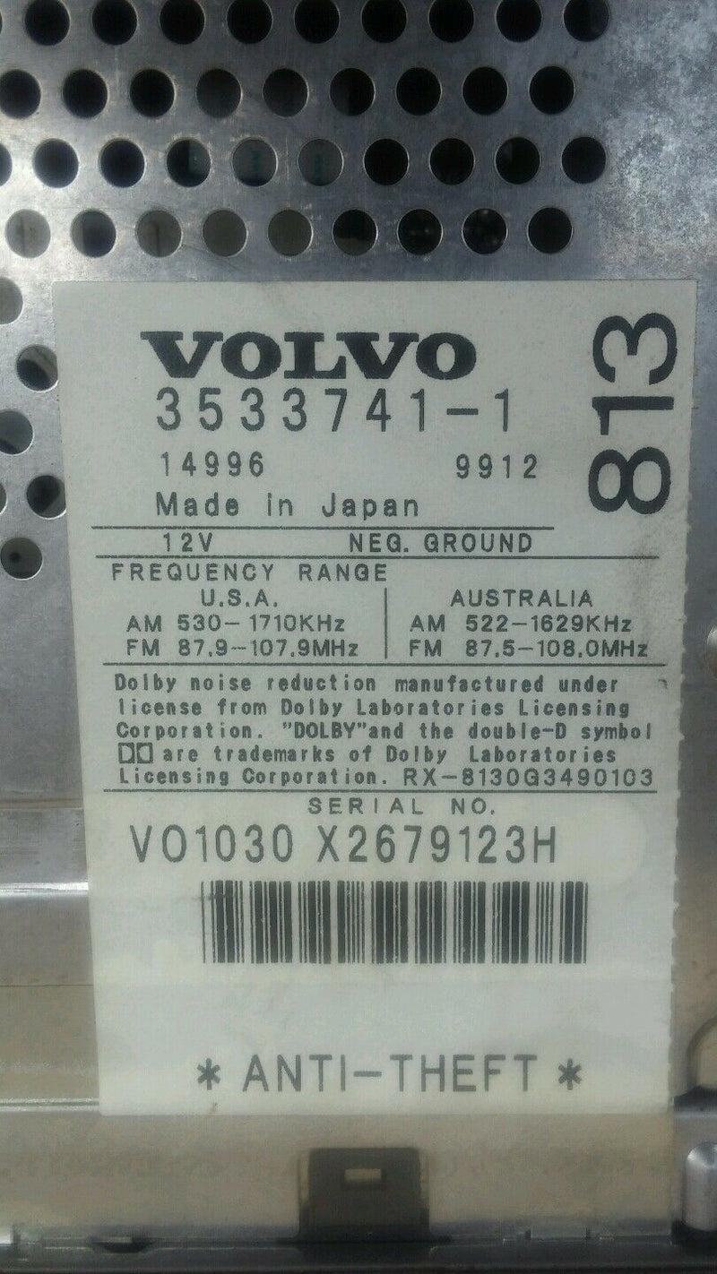 Premium  code available 2000 VOLVO 40 SERIES cassette Player Radio OEM 3533741