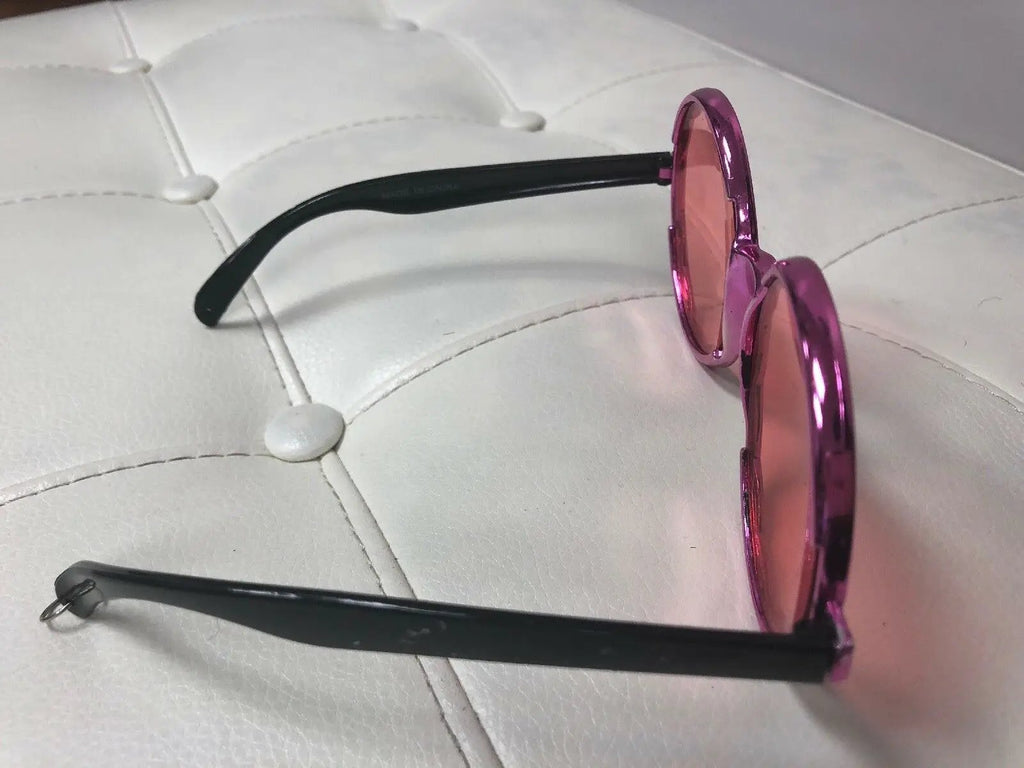 Oversized Fushia Fantasic Pink Round Frame Sunglasses by PINK