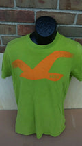 Green Tshirt 100% cotton size large with orange logo