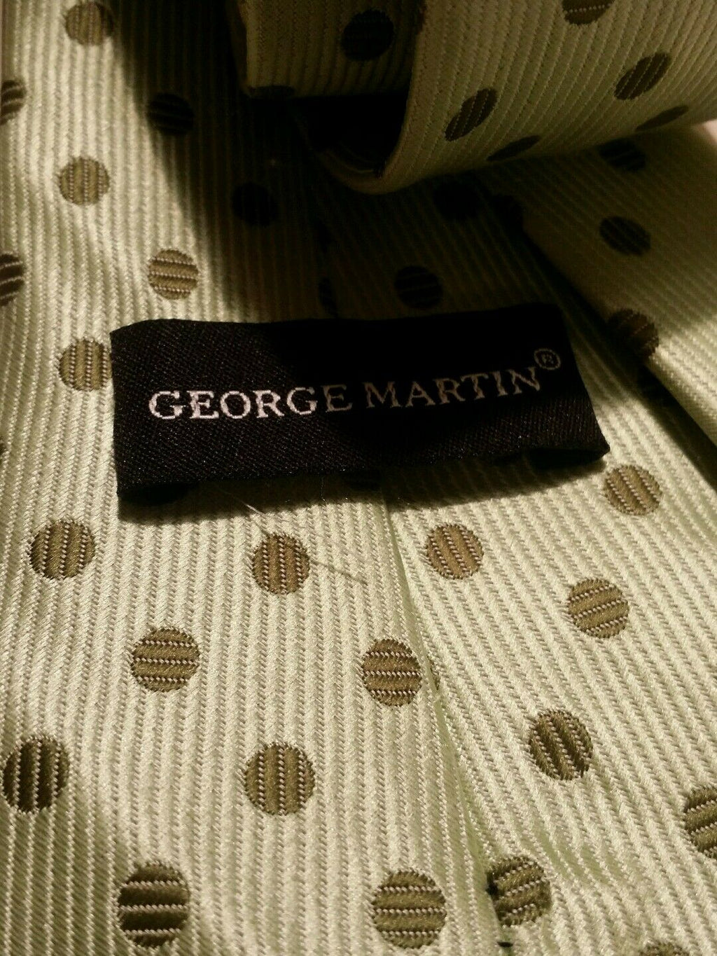 George martin green and gray polkadot