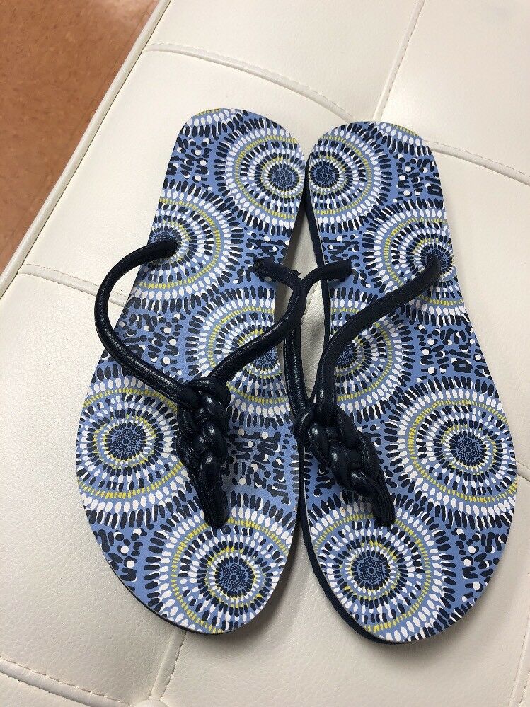 Vera Bradley FLIP FLOPS Braided Straps STARRY NIGHT Thong Sandals 6/7