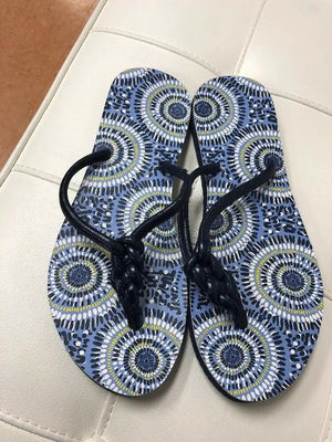 Vera Bradley FLIP FLOPS Braided Straps STARRY NIGHT Thong Sandals 6/7
