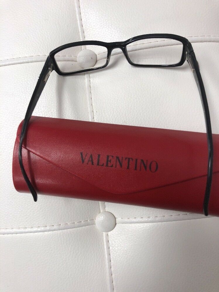 Valentino Women's Eyeglasses V Black Marble Frame Italy 49[]15 135