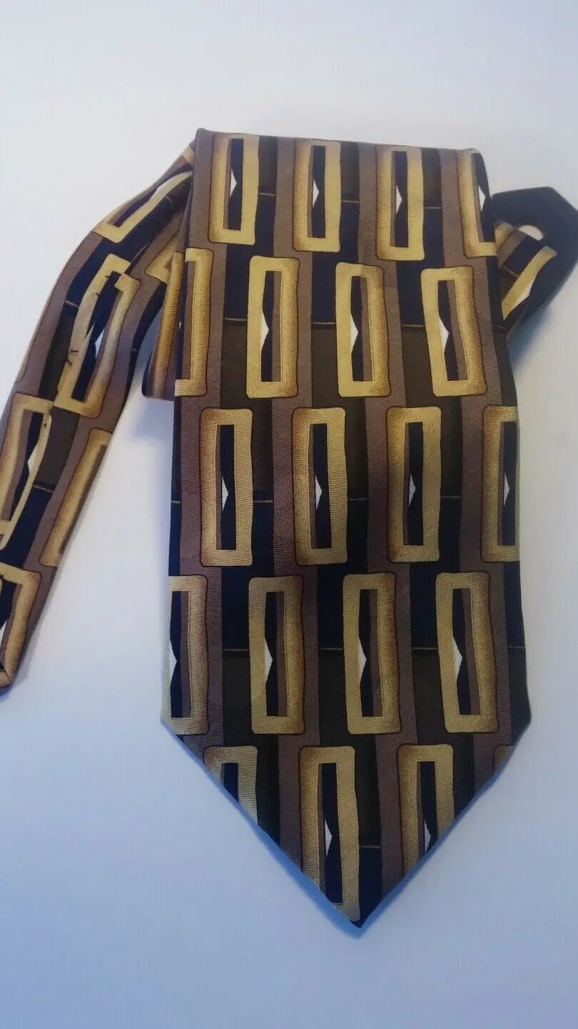 MEN NECK TIES 100% SILK KEITH DANIELS. ITALY NEW YORK. brown black flowery by DALEY1DEALS,LLC.