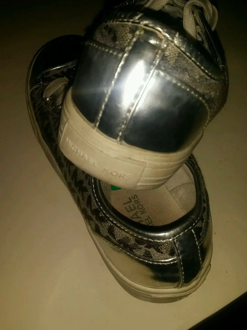 Michael Kors Women's Lace Up Signature Monogram Sneakers Shoes Sz 4 by Michael Kors