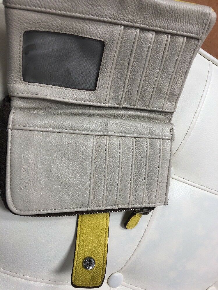 Clarks Yellow Fold Over Zip Around Wallet