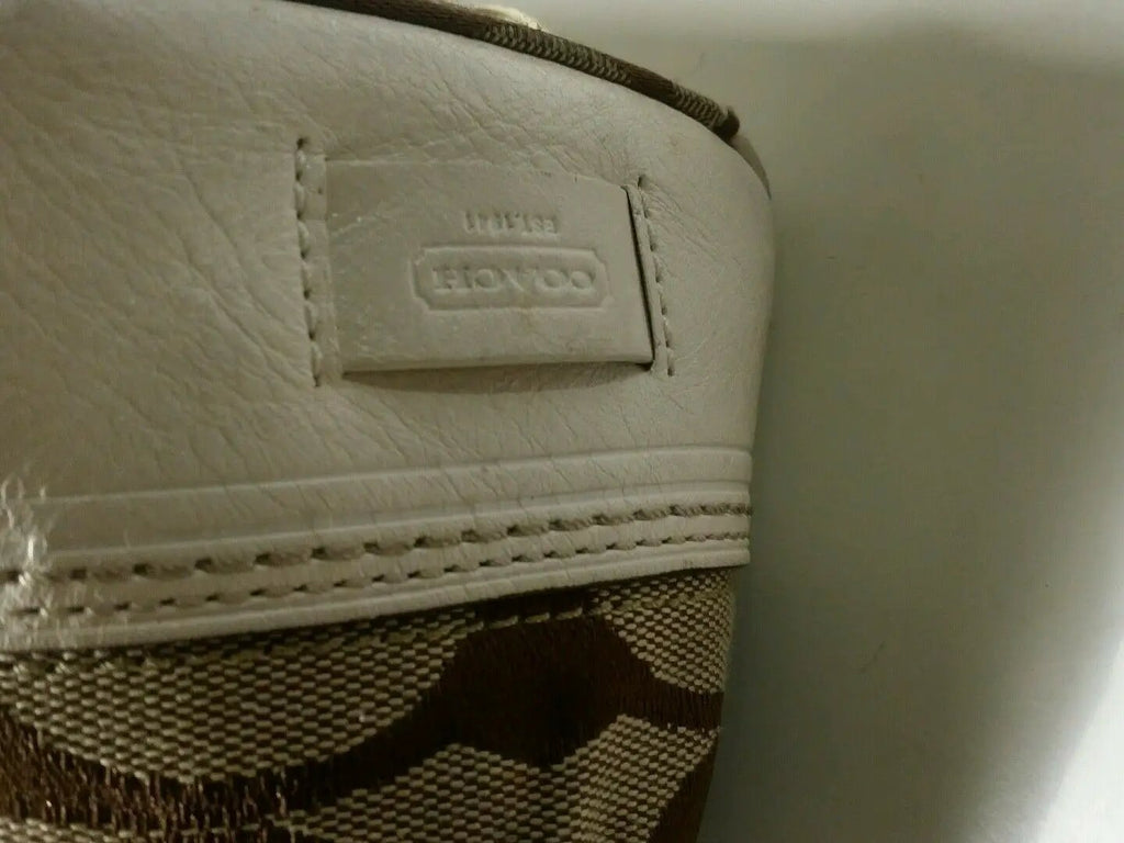 Coach signature satchel white leather trim and also mauve. by Coach