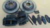 1990 OEM VOLVO 740 COMPLETE BREAK SYSTEM CALIPERS ROTORS PADS BOLTS  PISTONS